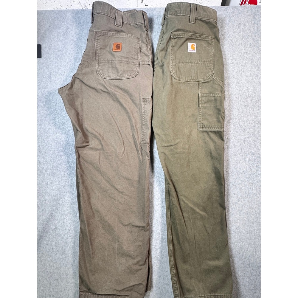Carhartt B324 ARG Relaxed Fit Carpenter Pants Army Green Washed Duck 34x30